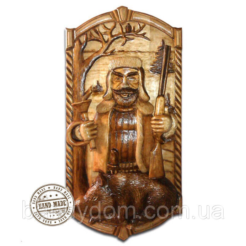 Картина №8 різьблена для лазні "Мисливець", фото 1