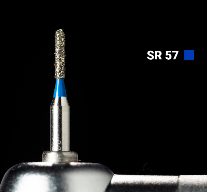 Алмазний бір SR-57. Фіссурний із заокругленим кінцем (ISO139/009), синій, Mani.Оригінал., фото 1