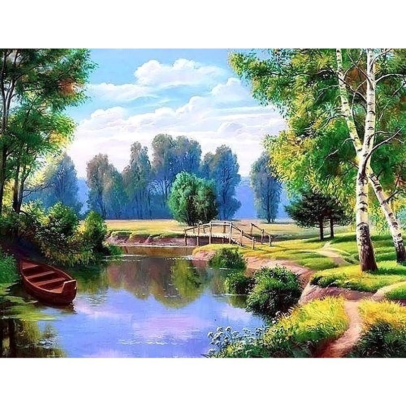 Картина за номерами 40x50 см DIY На березі річки (FRA 73459)