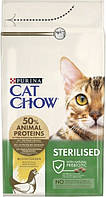 Cat Chow сухой корм для стерилизованных кошек с курицей 1,5 КГ Purina