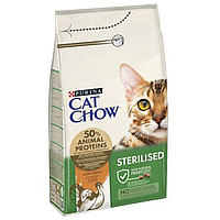 Purina Cat Chow Sterilised Индейка 1,5 кг повседневный корм для стерилизованных кошек