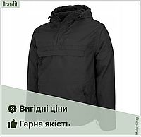 Куртка Brandit. Windbreaker. Анорак на флисе. Водонепроницаемая куртка. Военная куртка. Черный.