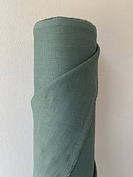 Смарагдова 100% лляна сорочково-платтєва тканина, колір 551/547