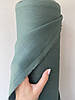 Смарагдова 100% лляна сорочково-платтєва тканина, колір 551/547, фото 3