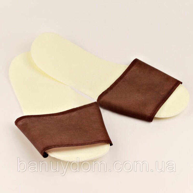 Одноразові тапочки "Сауна" економ (коричневі), фото 1