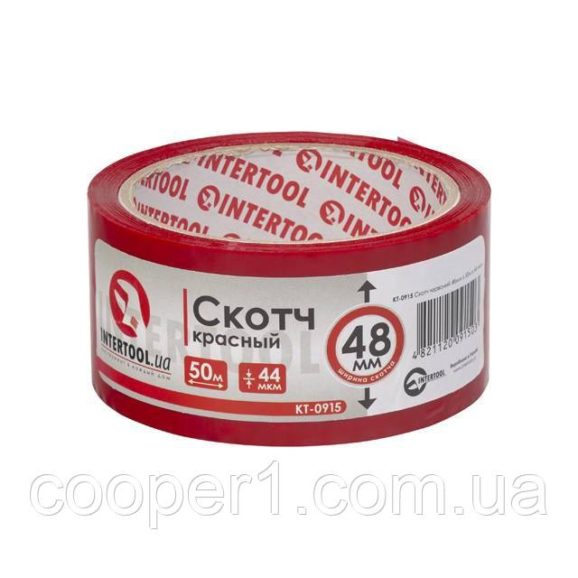 Скотч червоний 48мм * 50м * 44 мкм INTERTOOL KT-0915