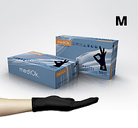 Витрил (винил синтетик) перчатки р.М mediOk / Черные 100 шт\уп