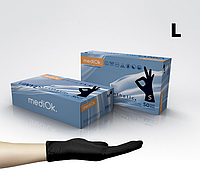 Витрил (винил синтетик) перчатки р.L mediOk / Черные 100 шт\уп