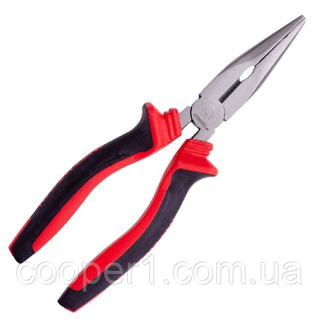 Довгогубці прямі 180 мм, 40CrV, фосфатовані, поліровані. INTERTOOL NT-0138