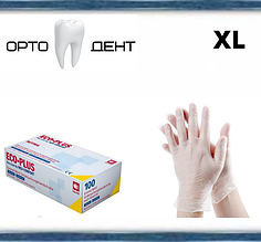 Рукавички вінілові прозорі р. XL. Eco plus AMPri 100шт\уп