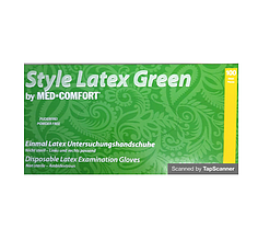 Латексні рукавички S Basic Style Latex Green 100 шт./пач. неопудрені