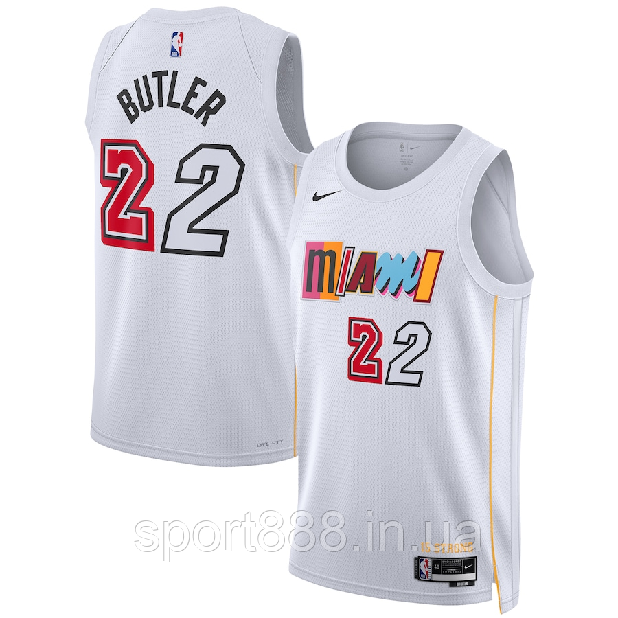 Біла майка джерсі Батлер Маямі Nike Butler No22 команда Miami Heat