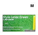 Латексні рукавички M Basic Style Latex Green 100 шт./пач. неопудрені, фото 3