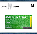 Латексні рукавички M Basic Style Latex Green 100 шт./пач. неопудрені, фото 4