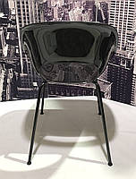 Стілець Troy (Трой) з глянсовим пластиковим сидінням на металевих чорних ногах, фото 10