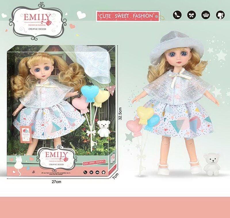 Лялька модниця (накидка, панамка, повітряні кульки, ведмедик) QJ 136 C, фото 1