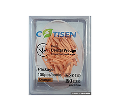 Клинці оранжеві дерев'яні Cotisen 100 шт. Маленькі