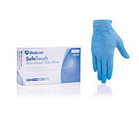 Перчатки нитриловые Medicom р.S. Safe Touch Advanced Slim Blue. 100 шт\уп. Текстурированные