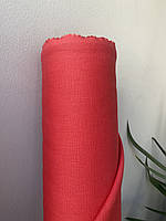 Красная льняная сорочечно-платьевая ткань, 100% лен, цвет 181/1309