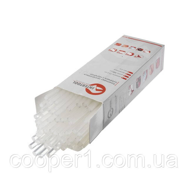 Комплект стрижнів клейових прозорих 11,2 мм x 300 мм, уп. 2 кг INTERTOOL RT-1024