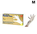 Рукавички латексні M неопудрені, нестерильні, AMPri Medcomfort Polymer Plus (100шт/уп), фото 2
