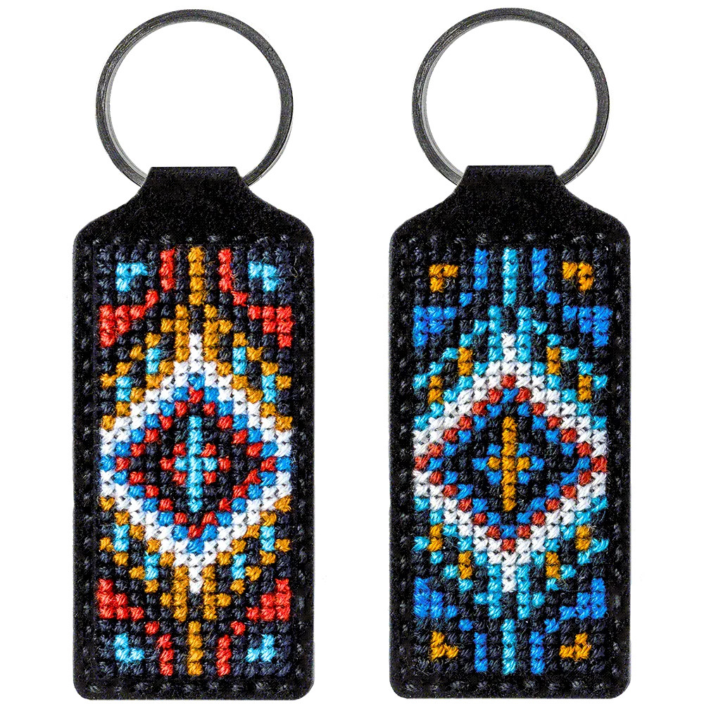Набір для вишивання нитками брелока на штучній шкірі, FLHL-008, 3*13.5см, Wonderland Crafts