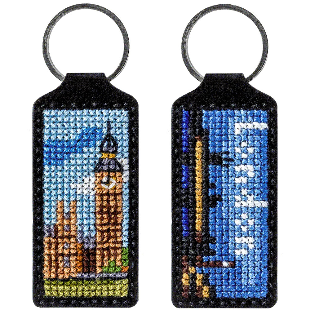 Набір для вишивання нитками брелока на штучній шкірі, FLHL-006, 3*13.5см, Wonderland Crafts