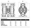 Пневматичний мембранний насос BOA Q250 AISI 316+PTFE, фото 3