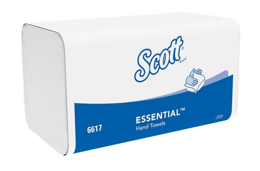 Рушники паперові у аркушах Scott (1 шар 340 л) білі 6617