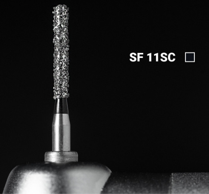 Діамантовий бір SF-11SC. Фісурний із закругленим кінцем (ISO 111/014), чорний, Mani.Оригінал.
