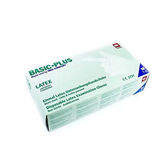 Рукавички латексні з тальком пудровані S. BASIC PLUS 100шт\уп