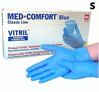 Витрил (винил синтетик) перчатки р.S AMPri / Голубые 100 шт\уп