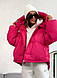 Стильна жіноча куртка пальто зимове синетоп 250 розміри 42 44 46 48 Новинка 2022, фото 2