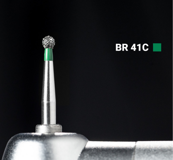 Діамантовий бір BR-41C. Куляста (кулька) (ISO 001/015), зелена, Mani.Оригінал.