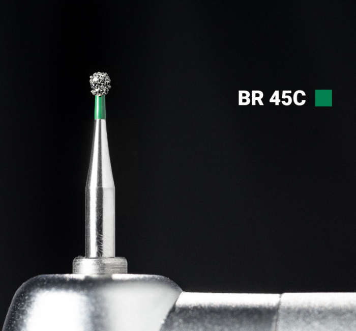 Діамантовий бір BR-45C. Кулястий (кулька) (ISO 001/011), зелений, Mani.Оригінал., фото 1