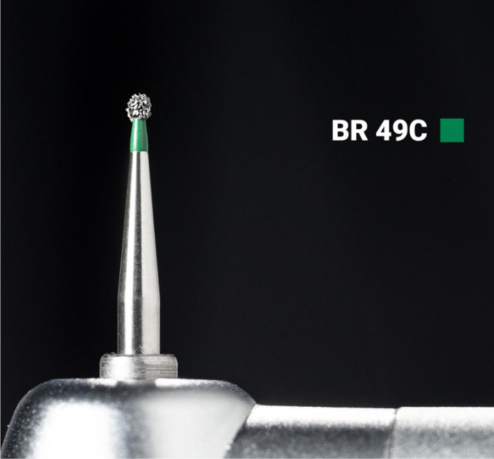 Діамантовий бір BR-49C. Кулястий (кулька) (ISO 001/009), зелений, Mani.Оригінал.