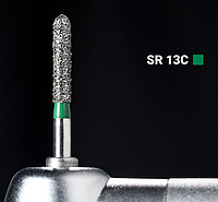Алмазный бор SR-13C. Удлиненный фиссурный с закругленным концом (ISO141/017), зеленый, Mani.Оригинал.