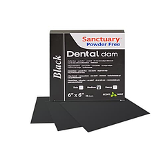 Кофердам чорний (Black Dental Dam) латексний з ароматом м'яти середній, (152мм х 152мм) 36шт