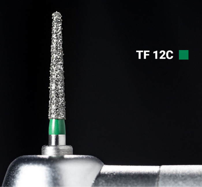 Діамантовий бір TF-12C. Усічений конус (ISO 173/017), зелений, Mani.Оригінал., фото 1