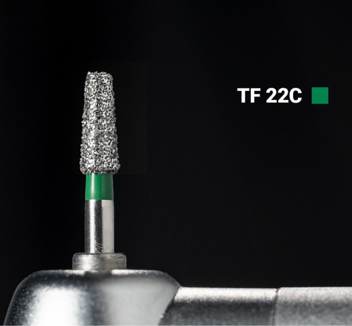 Діамантовий бір TF-22C. Усічений конус (ISO 171/022), зелений, Mani.Оригінал., фото 1