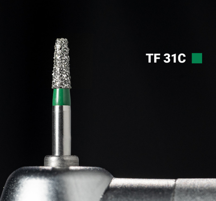 Діамантовий бір TF-31C. Усічений конус (ISO 170/017), зелений, Mani.Оригінал., фото 1
