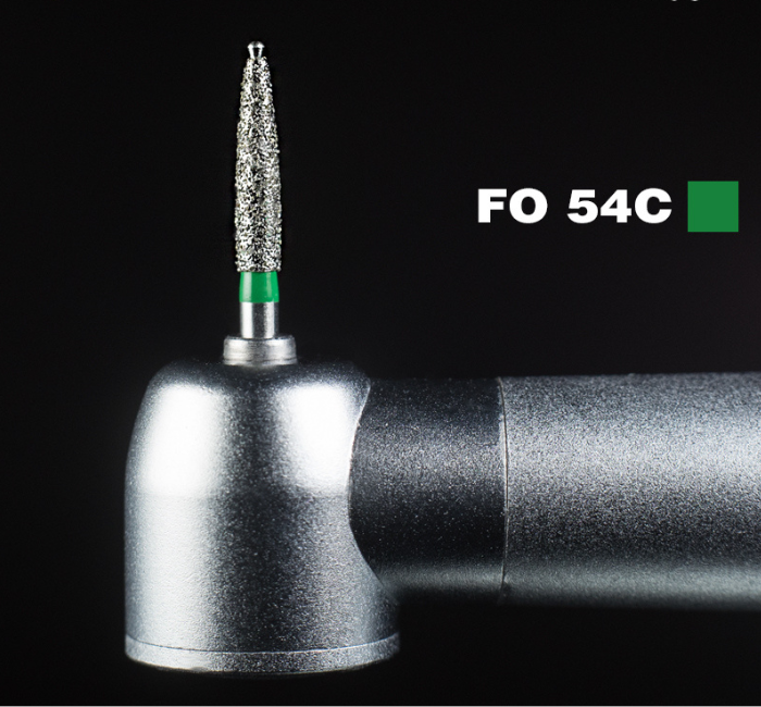 Діамантовий бір FO-54C. Пламеподібний (ISO 190/018), Mani, зелений.Оригінал.