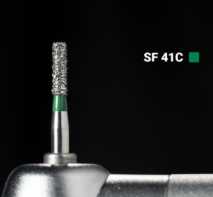 Діамантовий бір SF-41C. Фісурний з плоским кінцем (ISO 109/011), зелений, Mani.Оригінал., фото 1