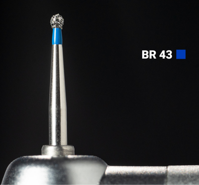 Діамантовий бір BR-43. Кулястий (кулька) (ISO 001/013), синій, Mani.Оригінал.
