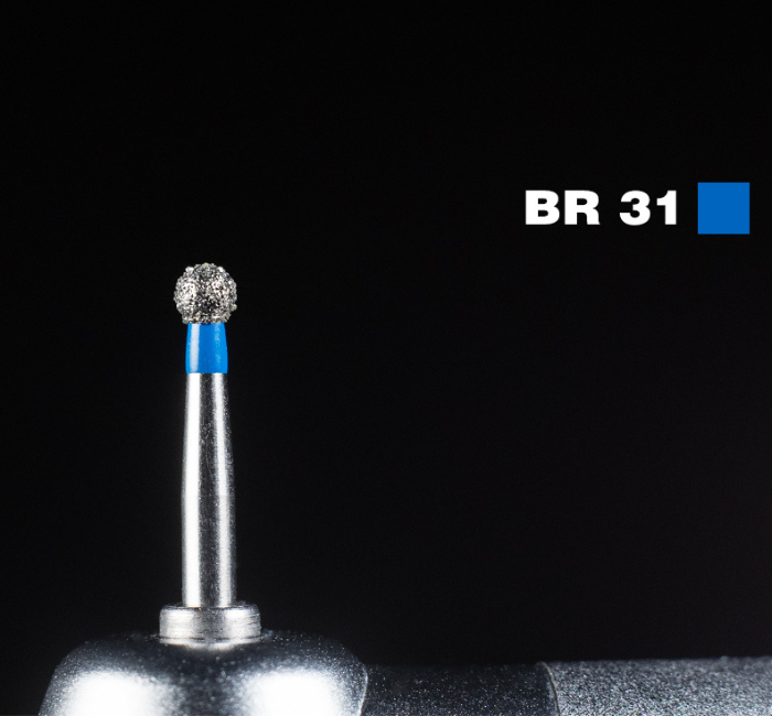 Діамантовий бір BR-31. Куляста (кулька) (ISO 001/018), Mani синій.Оригінал., фото 1