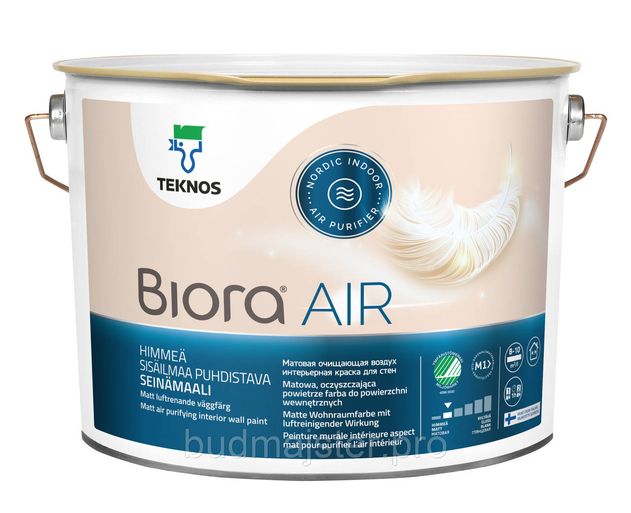 Фарба Teknos BIORA AIR матова, очищує повітря 9 л. Б1