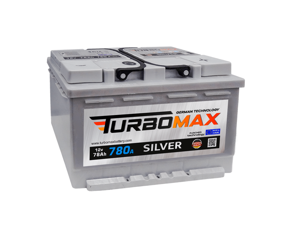 Акумулятор автомобільний TURBOMAX SILVER 78 Ah (R+) (780A) LB3