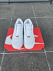 Чоловічі кросівки Nike Air Force Low White білі Найк Аїр Форс шкіряні демісезонні 42, фото 9