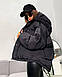 Стильна жіноча куртка пальто зимове синетоп 250 розміри 42 44 46 48 Новинка 2022, фото 5