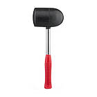 Киянка гумова 1250 г, 90мм. чорна гума, металева ручка. INTERTOOL HT-0228